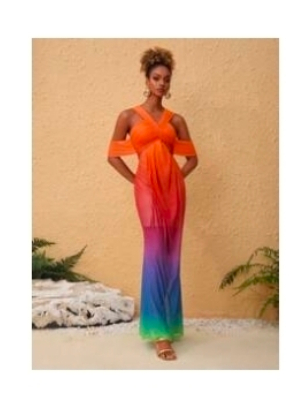 NWT SHEIN X Ombre Tropical Maxi Dress Sz Md